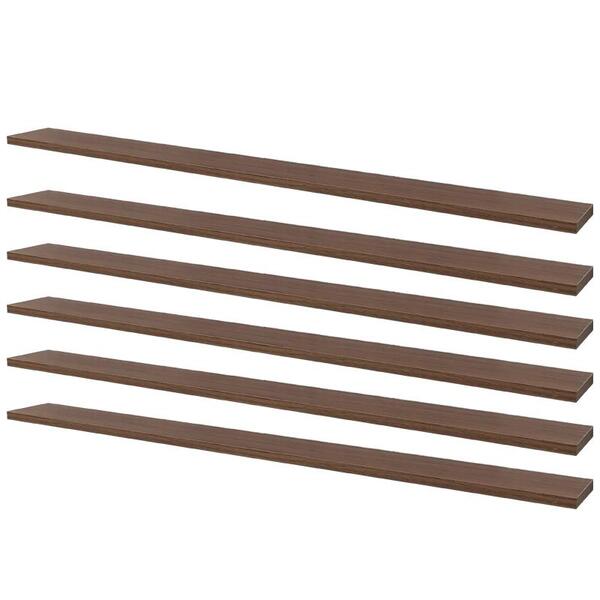 Kit 6 Prateleiras 80 X 20cm Nogal Suporte Invisível
