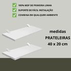 Kit 6 Prateleiras Decorativa De Parede 40x20cm Em Mdf De 15mm