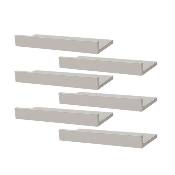 Kit 6 Prateleiras Porta Quadros 40 X 10cm Branca Suporte Invi