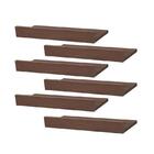 Kit 6 Prateleiras Porta Quadros 40 X 10cm Nogal Suporte Invis