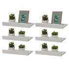 Kit 6 Prateleiras Porta Quadros 50 X 15cm Branca Suporte Invi