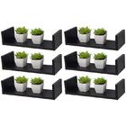 Kit 6 Prateleiras U 40 X 20cm Preta Suporte Invisível