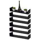 Kit 6 Prateleiras U 50 X 10cm Preta Suporte Invisível
