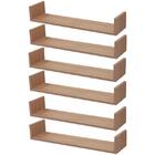 Kit 6 Prateleiras U 50 X 15cm Carvalho Suporte Invisível