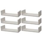 Kit 6 Prateleiras U 50 X 20cm Branca Suporte Invisível