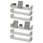 Kit 6 Prateleiras U 60 X 10cm Branca Suporte Invisível