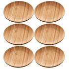 Kit 6 Pratos De Bambu 11cm Petiscos Aperitivos Entradas Mesa