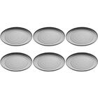 Kit 6 Pratos De Melamina Preto Fosco 25,5cm Para Sushi Casa R