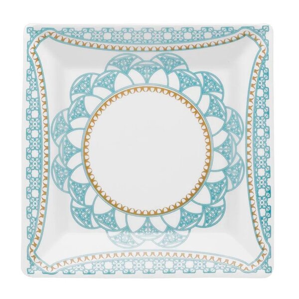 Kit 6 Pratos De Sobremesa Quartier Domo Oxford® Porcelana 20cm