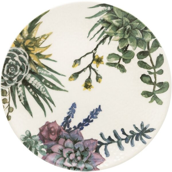 Kit 6 Pratos De Sobremesa Unni Bothanica Oxford® Cerâmica 19cm