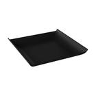 Kit 6 Pratos Quadrados 16cm Pretos Plástico Cozy Coza Lanches