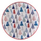 Kit 6 Pratos Rasos Natal Pinheiro Oxford Cerâmica  26cm