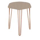 Kit 6 Puffs Banqueta Alta Bita Industrial Pé De Ferro Bronze