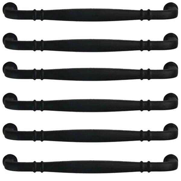 Kit 6 Puxadores Alça Preto Fosco 1767 Grenade Móveis Armários
