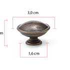 Kit 6 Puxadores Colonial Puxadores Redondos - Ouro Velho