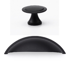 Kit 6 Puxadores Concha Preto + Kit 10 Puxadores Redondo - Pre