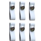 Kit 6 Puxadores Couro Branco