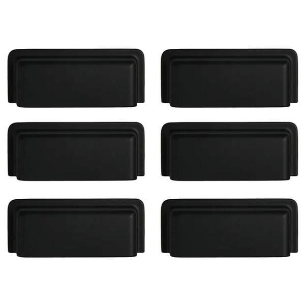 Kit 6 Puxadores Eden 1791 Preto Fosco Para Móveis Armários Ga