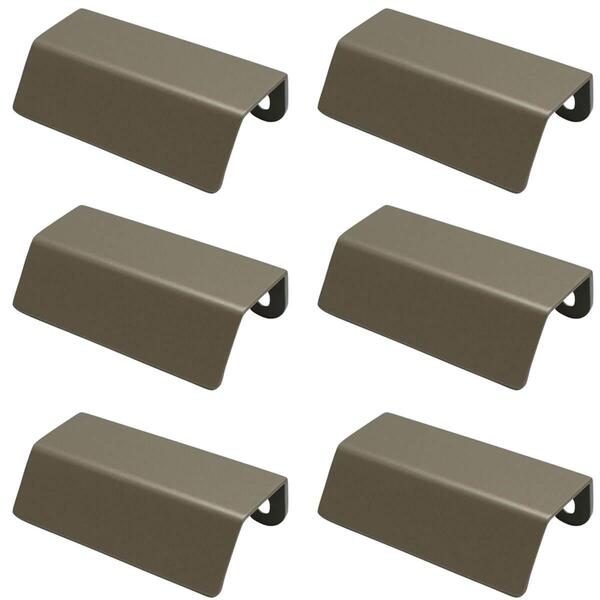 Kit 6 Puxadores Pv22 80 Alça De Sobrepor Bronze Para Móvel Ar