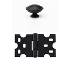 Kit 6 Puxadores Redondos + 12 Dobradiças Mexicana - Preto Fos