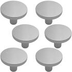 Kit 6 Puxadores Ruiz 191 Ponto Redondo Cromo Acetinado Para