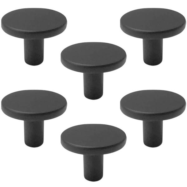 Kit 6 Puxadores Ruiz 191 Ponto Redondos Preto Fosco Para Móv