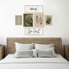 Kit 6 Quadros Com Moldura Folhas Frases Decoração Quarto