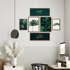 Kit 6 Quadros Decorativos Com Moldura Folhas Frases Cozinha