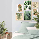 Kit 6 Quadros Decorativos Folhas Plantas Verdes Sala Frases