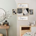 Kit 6 Quadros Decorativos Geométrico Minimalista Frases Sala