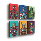 Kit 6 Quadros Decorativos Heróis Marvel 20x30cm