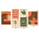 Kit 6 Quadros Decorativos Quarto Casal Plantas Geométrico