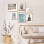 Kit 6 Quadros Decorativos Religioso Buda Simbolos Mandala Sala