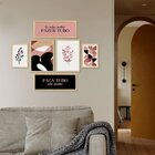 Kit 6 Quadros Para Decoração Frases Ramos Geométrico Sala
