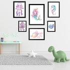 Kit 6 Quadros Quarto Infantil Menina - Fundo Do Mar Moldura P