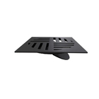 Kit 6 Ralo Grelha Quadrada Com Fecho Automático Preto 10cm