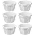 Kit 6 Ramekins Brancos Canelados 90ml Maionese Chimichurri Vi