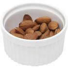 Kit 6 Ramekins Porcelana 155ml Canelados Brancos 8,4x5cm Molh