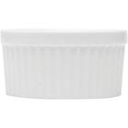 Kit 6 Ramekins Porcelana 155ml Canelados Brancos 8,4x5cm Molh