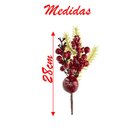 Kit 6 Ramo Frutas Vermelhas Artificial Decoração Natal 28cm