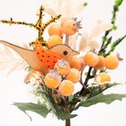 Kit 6 Ramos Artificiais De Páscoa Decoração Frutas E Passarin