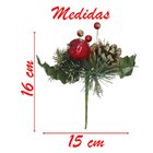 Kit 6 Ramos Maçã Decoração De Natal Artificial Com Brilho 16cm