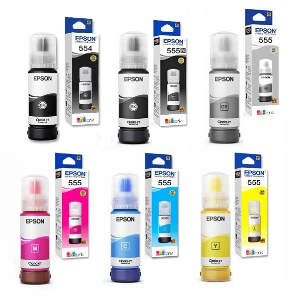 Kit 6 Refil 555 / 554 Epson Ecotank L8160/l8180 6 Cores T554