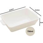 Kit 6 Refratários 23,5x15x5cm Travessa Porcelana Branca Com A