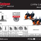 Kit 6 Rodízio Linha Black Parafuso 3/8" 50mm Com Freio 300kg