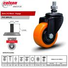 Kit 6 Rodízios 3 76mm Linha Black Espiga Parafuso 1/2 420kg L