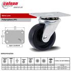 Kit 6 Rodízios Série Leve 10 1.1/4" 32mm Placa - Polipropilen