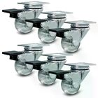 Kit 6 Rodizios Silicone Pvc Gel Cristal 35mm Placa 40kg Com F