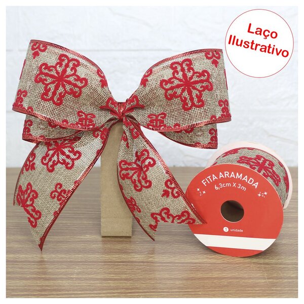 Kit 6 Rolo Fita Aramada Juta E Camurça Decoração Natalina 6,3