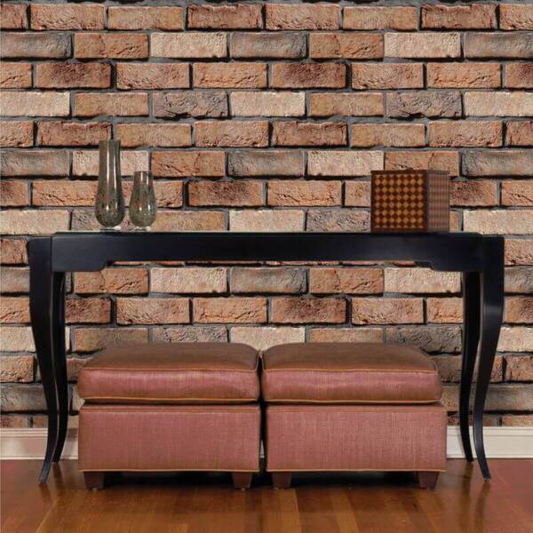 Kit 6 Rolos Papel De Parede Tijolos Rústicos Estilo Antigo